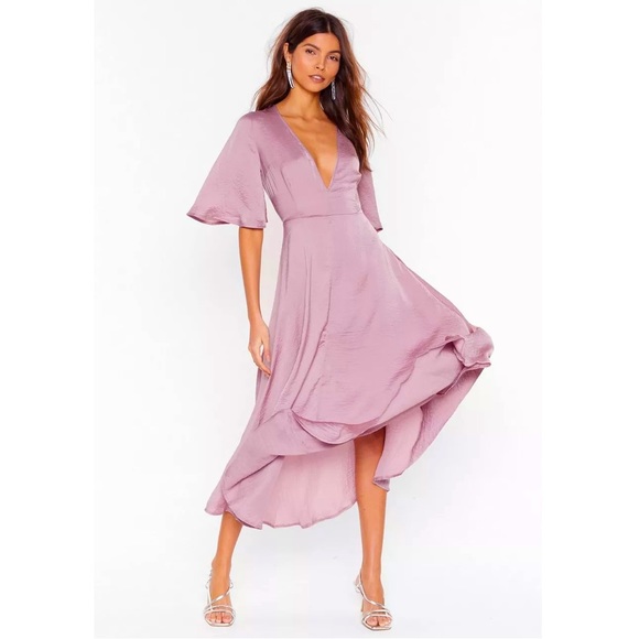 Nasty Gal Give it a Whirl Plunging Dress - Picture 1 of 6